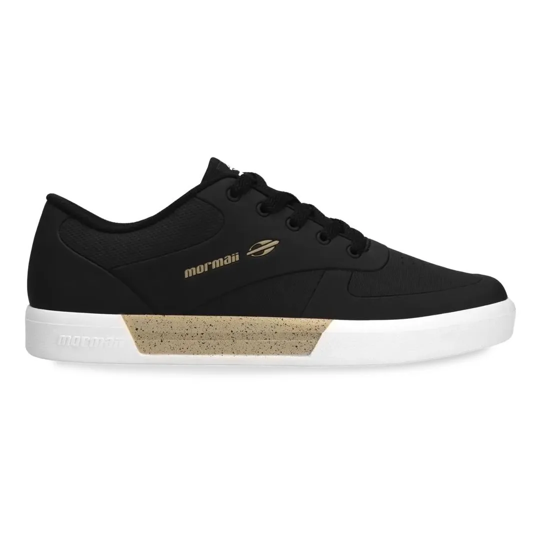 Tênis casual feminino Mormaii Urban Smash preto vista lateral para seção vai servir